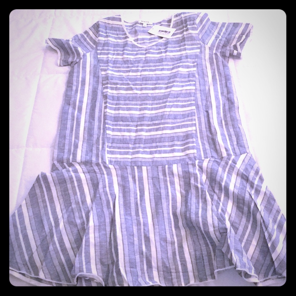 Piper&scoot Hanover Striped Ruffle Dress in Blue